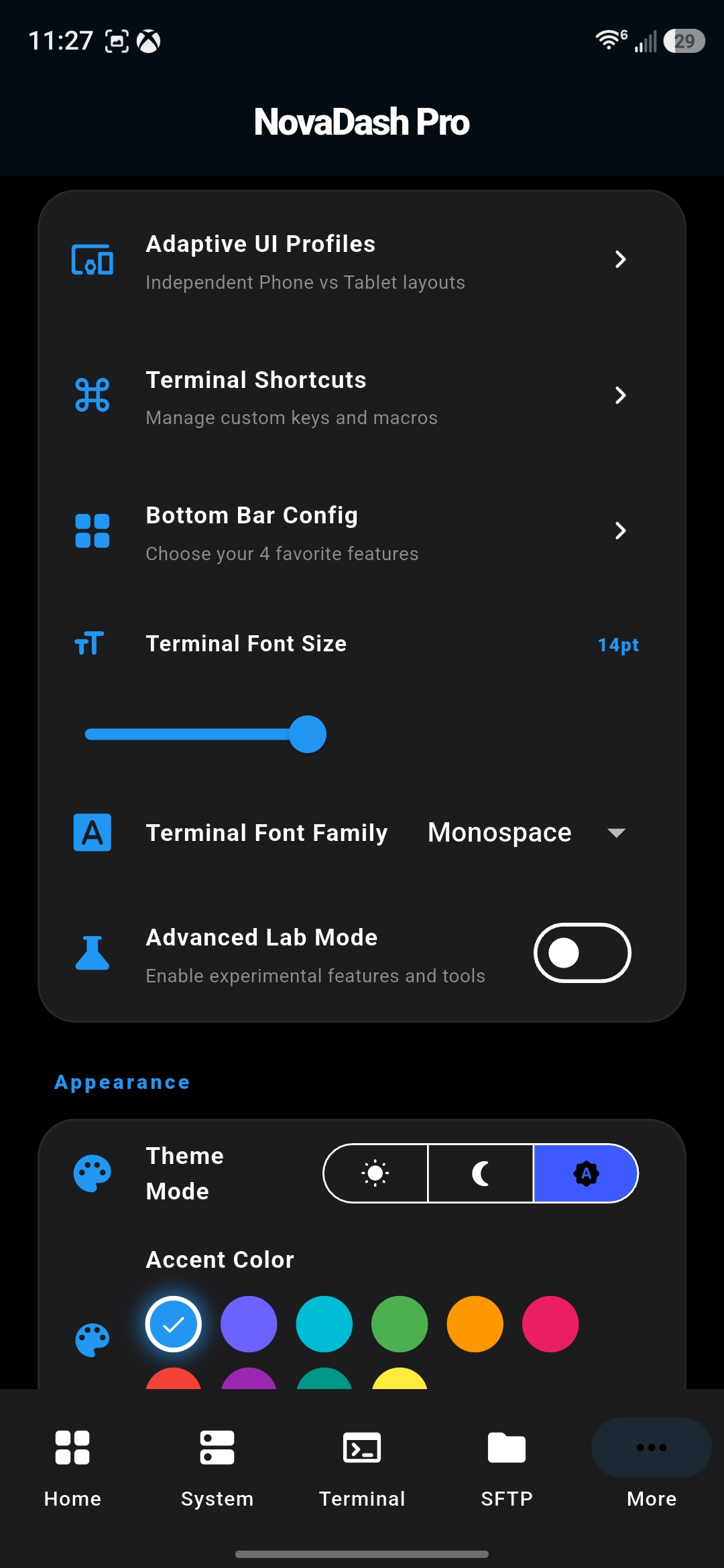 NovaDash Theme Settings